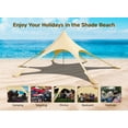 thumbnail image 6 of Beach Canopy Tent Sun Shade, VECUKTY 12x12 FT Beach Tent Sun Shelter UPF 50+ UV Protection with Sandbags , 1 Stability Poles and Ground Pegs and Anti-Wind Ropes,Beige, 6 of 10