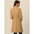 thumbnail image 4 of Elegant Women's Midi Peacoat with Pockets and Belt for Winter Fashion S Khaki, 4 of 6
