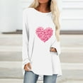 thumbnail image 1 of Jusqu'à 50 % de Réduction! Aqestyerly Chandail Décontracté Imprimé pour Femmes Saint-Valentin Manches Longues Col Rond, 1 of 4