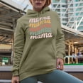 thumbnail image 2 of Mama, Mama, Mama, Groovy Retro Wavy Text Merch Gift, Sand Hooded Sweatshirt or Hoodie, XL, 2 of 5