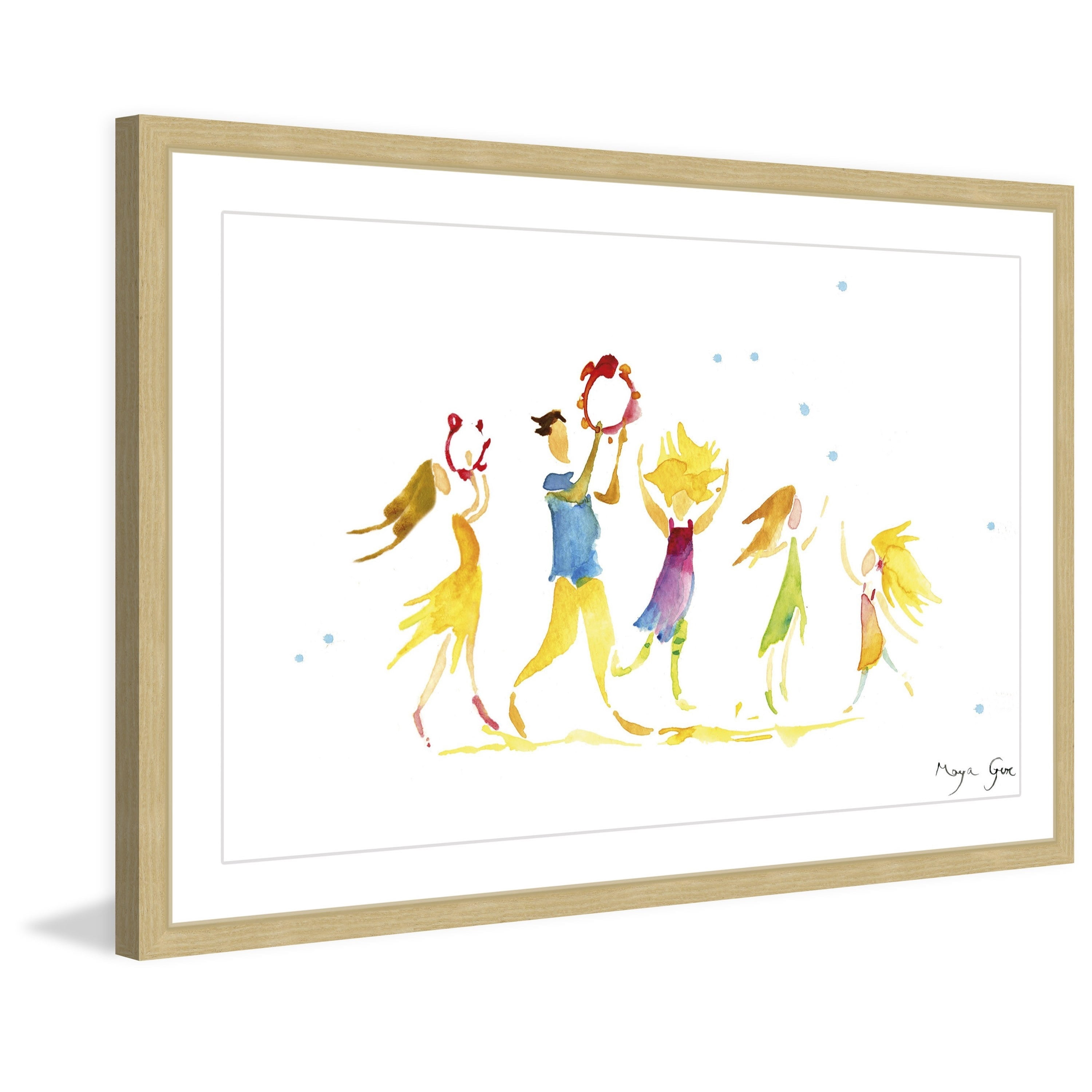 Marmont Hill "Dancing Family" by Maya Gur Framed Painting Print