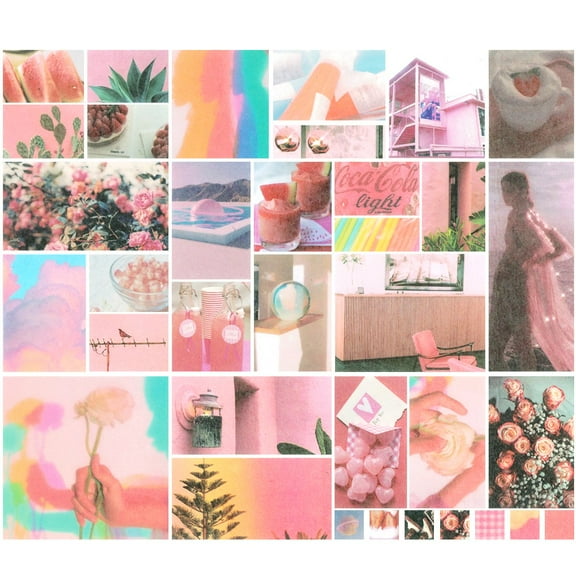 Wrapables Aesthetic Scrapbooking Washi Stickers, for DIY Arts & Crafts, Diary, Stationery, Card Making, Collages, Decals (70 pcs), Pink Love