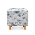 thumbnail image 2 of SCRAWLGOD Floral Print White Square Ottoman Cover Soft Fabric Ottoman Slipcover for Living Room Decor Stretchable Footrest Stool Covers for Square Ottomans, 2 of 7