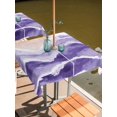 thumbnail image 6 of Purple Waves Coastal Outdoor Tablecloth with Umbrella Hole, PurpleOmbre Summer Beach Oceans Spillproof Waterproof Outdoor Table Cover, Patio Tablecloths for Party/Garden/Picnic, Square 60"x60", 6 of 9
