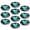 Green, variant on 10 Pcs Sew On Rhinestones Gray Triangular Glass Crystals Gem Buttons 0.67 x 0.75 in / 17 x 19 mm