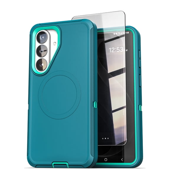 Encased for Samsung Galaxy S26 Plus Case, Ranger Series, Magnetic Heavy Duty Military Grade Protection with Screen Protector, Green / Teel