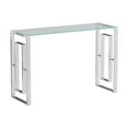 thumbnail image 3 of Tcbosik 47.2" Modern Console Table, Narrow Behind Couch Table with Glass Top and Stainless Steel Legs for Living Room, Entryway, Hallway, Silver, 3 of 10