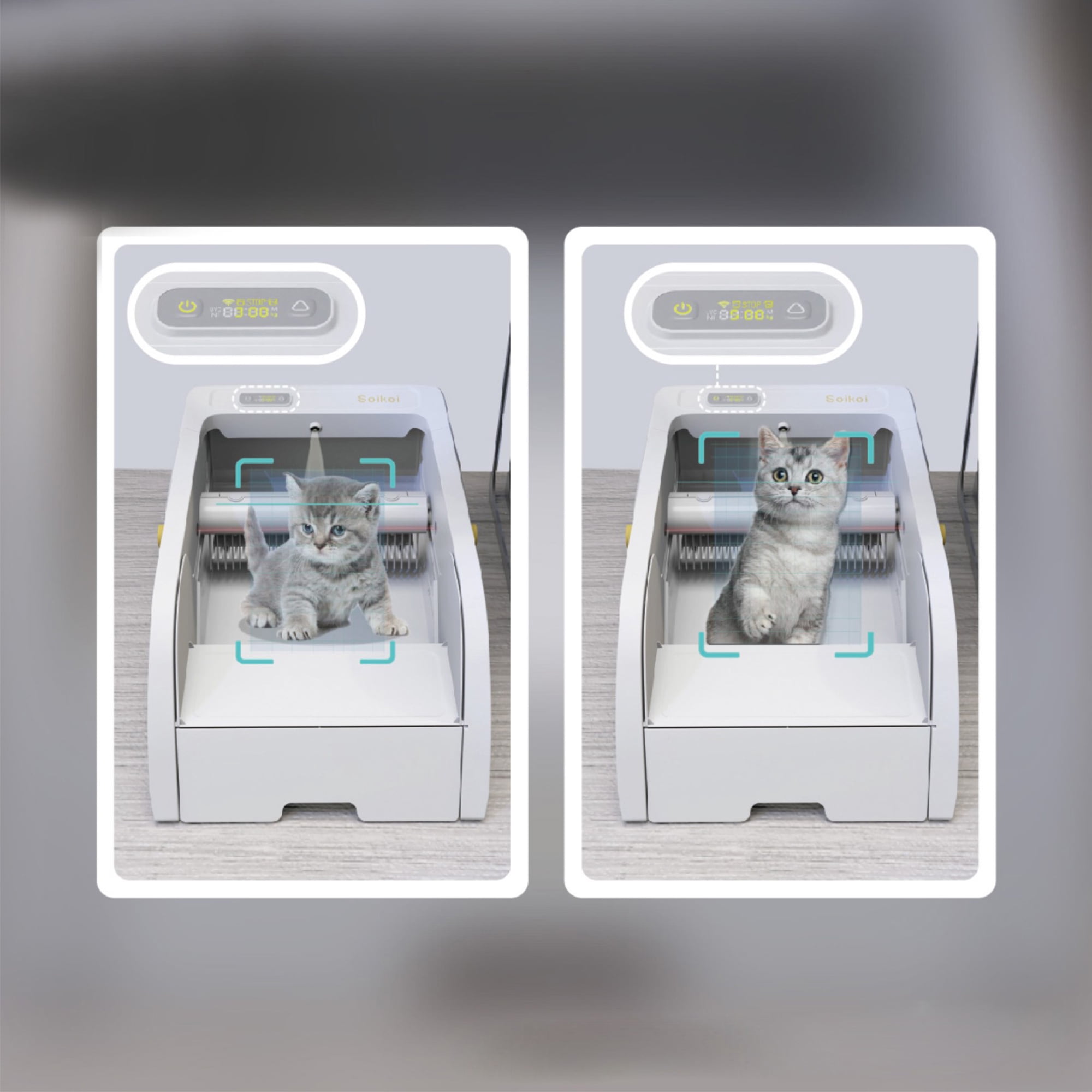 resenkos Automatic Self Cleaning Cat Litter Box, Superior Odor Control, Never Scoop Litter Again for Single and Multi-Cat Households, White