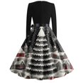 thumbnail image 6 of Christmas Dresses for Women Women's Fashion Round Neck Slim-Fit Christmas Print Long-Sleeved Dress for Christmas Party,Dark Gray,3XL, 6 of 6