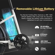 Fat Tire Folding Electric Bike, 48V & 624Wh Lithium Removable Battery, Peak 1100W Brushless Motor, Max Speed 28Mph, M6 Large LCD Display, Suspension, Step-Over/Thru Frame