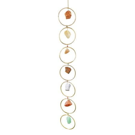 

wendunide Desktop Ornament Pendant Handicraft Decor Chakra Raws 7 Gemstone Wall Decoration & Hangs Seven Veins Multicolor