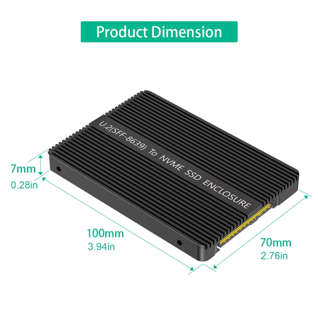 NVME PCIe M.2 Converters M.2 NVME SSDs to U.2 SFF-8639 Adapter M.2 NVMe SSDs to PCIe U.2 SFF-8639 2.5" Enclosure Case Box SSDs