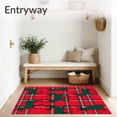 thumbnail image 3 of ODIKA 6'x9' Machine Washable Non-Slip Area Rug, Tartan Deer Seasonal Hallway High Traffic Rug, Red, 623100, 3 of 7