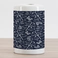 thumbnail image 2 of Navy Blue Ceramic Toothbrush Holder, Tulip Bluebell Flower Pattern with Foliage Leaf Branches Feminine Print, Decorative Versatile Countertop for Bathroom, 4.5" X 2.7", Dark Blue White, by Ambesonne, 2 of 4