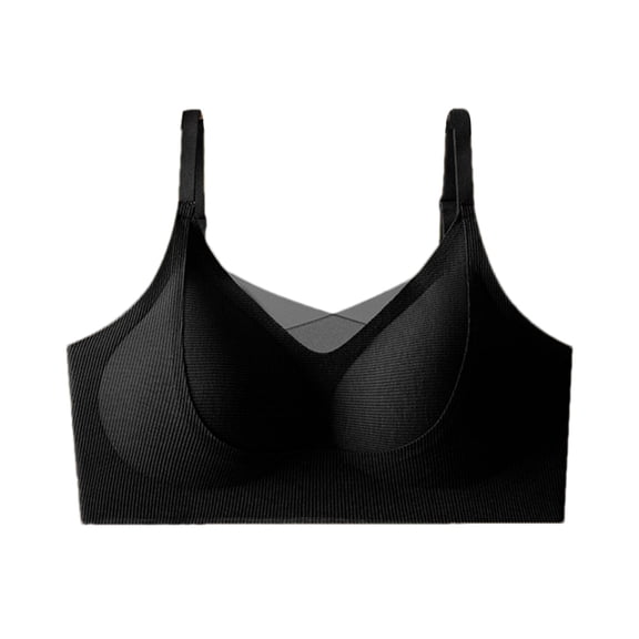 Guluxicc Wireless Bras for Women No Underwire Comfort Bralette Seamless Bras with Adjustable Straps, Black, 3XL