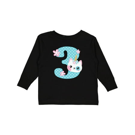 

Inktastic Unicorn Kitty 3rd Birthday Gift Toddler Toddler Girl Long Sleeve T-Shirt