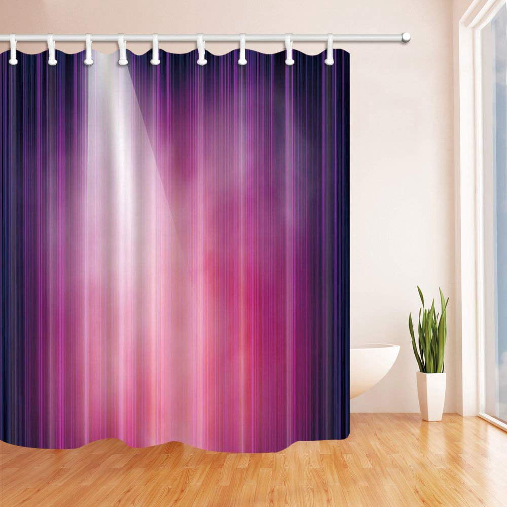 purple fabric shower curtain