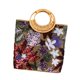 thumbnail image 5 of Bolso de mano para mujer tejido a mano, moderno bolso de playa con diseño floral para fiestas, trabajo y desplazamientos Púrpura, 5 of 9