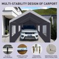 thumbnail image 4 of Heavy Duty Portable Carport Garage Tent for Outdoor Storage Shelter, Carport, 10×20 ft, grey, 4 of 5
