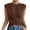 Brown22, variant on Womens Workout Tops Crew Neck Cap Sleeve Front Cross Twist Wrap Sleeveless Top,Slim Fit Ruched Waist Curved Hem Casual Tee, Elegant Daily Blouse Womens T Shirts