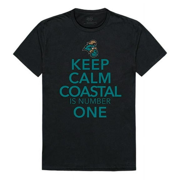 W Republic Apparel 523-116-E27-05 Coastal Carolina Keep Calm Mens Tee, Black - 2XL
