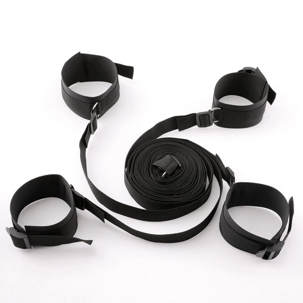 Juego de 4 correas de sujeción ajustables de nailon para muñecas y tobillos, correas para dormir en la cama