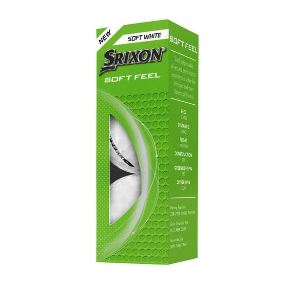 Srixon Soft Feel Golf Balls (Soft White, 3pk) 1 Sleeve 2025 New