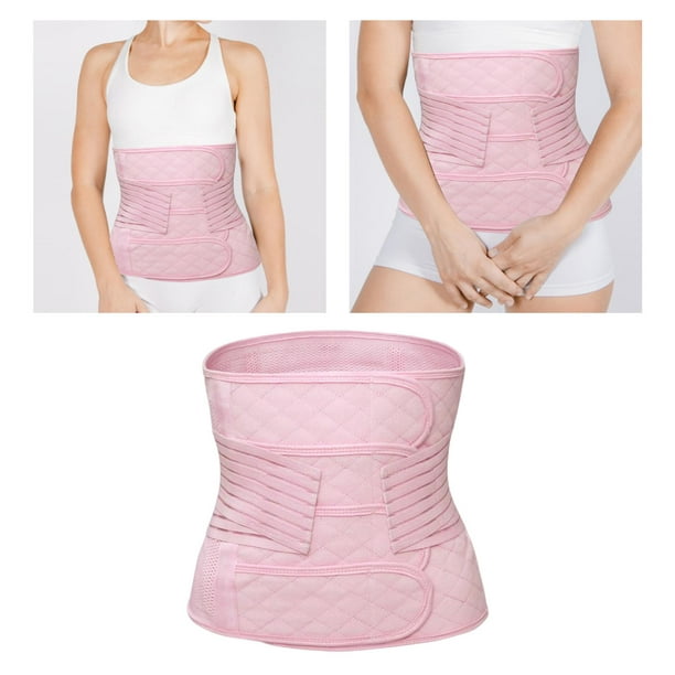 Abdominal Binder Slimming Compression Stomach Wrap for Umbilical Navel  Waist Pink 