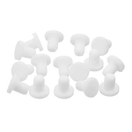 Uxcell 16 Pieces White Rubber Stopper 4.3mm Plug Holes for 4mm/0.16 Hole