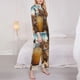 thumbnail image 3 of Balery Relaxing Cat With Orange Juice Conjunto de Pijama con Estampado para Mujer, Conjunto de Dos Piezas con Manga Larga, Ropa de Dormir Suave con Bolsillos, Pijamas Cómodos-Medium, 3 of 7