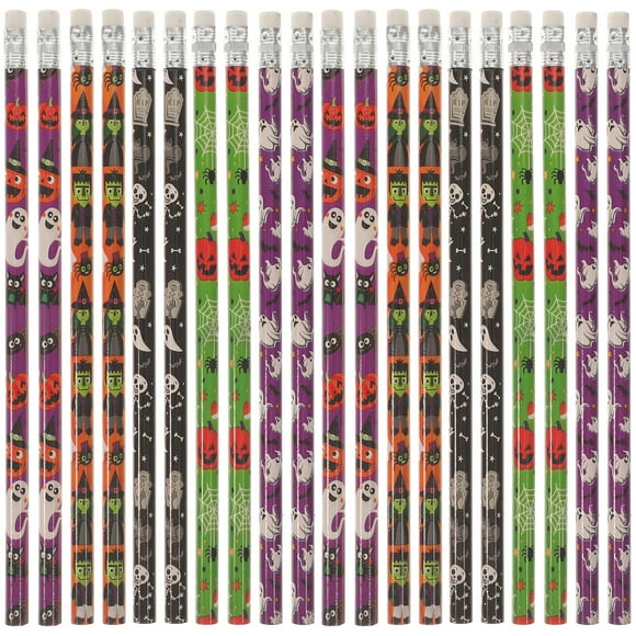 50 Pcs Crayons Motif Halloween Crayons Tilleuls Stylos d'Écriture Écologiques