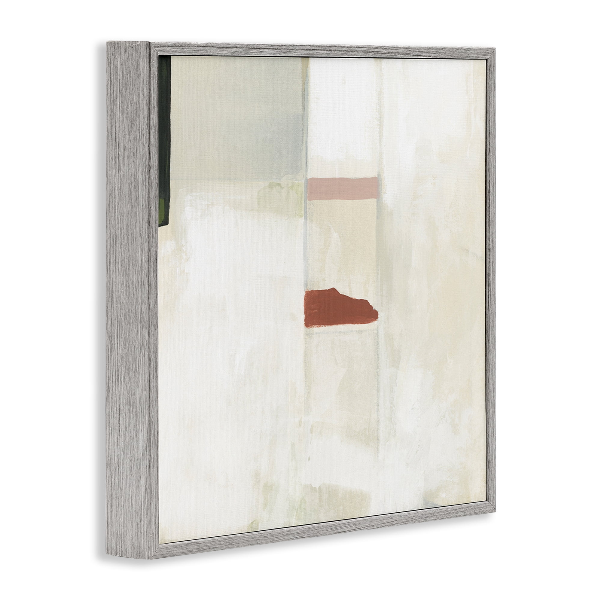 Stupell Industries Abstract with Terracotta Accent Abstract Painting Gray Framed Art Print Wall Art, 17 x 17