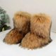 thumbnail image 4 of Botas de nieve de mujer con piel de mapache sintética integrada de invierno, zapatos de piel, botas altas para exteriores, 4 of 5
