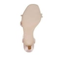 thumbnail image 3 of XYD Women's Pearl Kitten Heel Open Toe Sandals Silk Satin Rhinestone Bridal Prom Wedding Shoes Size 6.5 Pink, 3 of 6