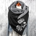 thumbnail image 2 of Bibifish Womens Gold Rose Print Scarf Winter Retro Style Warm Double-sided Shawl with Buckle Soft comfortable for Streetwear Outdoor Daily Wear, 2 of 3