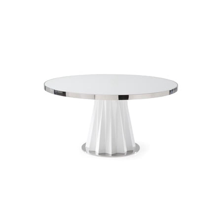 White Round Dining Table VIG Modrest Cabaret Modern Contemporary