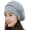 Grey, variant on Womens Fall Winter Soft Floral Beanie Hats Chunky Solid Color Windproof Skull Caps Cable Knit Slouchy Stocking Hat