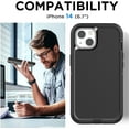 thumbnail image 2 of WWS-for iPhone 14 Case with Belt-Clip Holster, Glass Protector, Heavy Duty Drop Protection Full Body Rugged Shockproof/DustProof Military Grade Tough Durable Phone Case for iPhone 14, 2 of 4