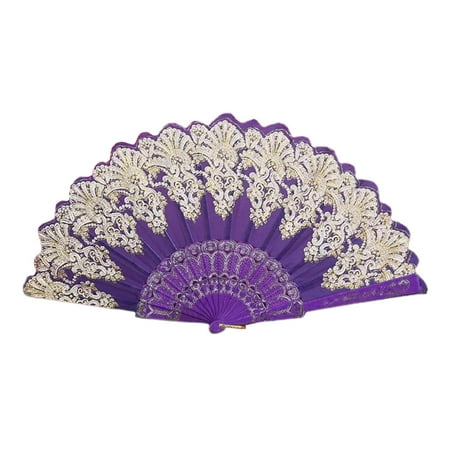 

Topaty Retro Style Fan | Plastic Fan Chinese Style Gorgeous Gold Fan Wing Chun Dance Folding Fan | Craft Folding Fan Chinese Dance Fan||Chinese Folk Style Dance Fan | Portable Folding Fan Female Wing