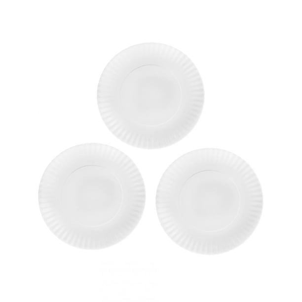 Juego 3 Platos Galerias El Triunfo De Melamina Blanco Diseño Carton 27.5cm
