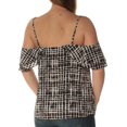 thumbnail image 2 of BAR III $40 Womens New 1695 Black Printed V Neck Top M B+B, 2 of 2