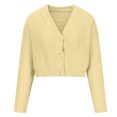 thumbnail image 6 of XMMSWDLA Women's Oversized Open Front Cropped Cardigan Sweater Knit Long Sleeve Button Fall Outwear, 6 of 6