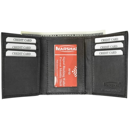 - New RFID Blocking Men's Genuine Soft Lamb Leather Slim ID Card Holder Trifold Wallet RFID 55 BOX (C)
