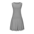thumbnail image 4 of Zorckvet Womens Ruffle Mini Dresses Dressy Round Neck Fashion Soft Solid Color Sleeveless Dress for Women Tunic, 4 of 9
