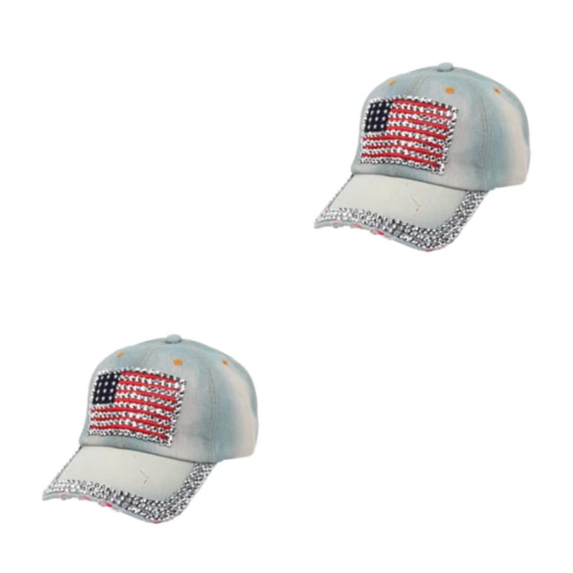 Decodeary Casquette de Baseball à la Mode Ajustable et Protégée du Soleil Chapeau Multicolore en Denim 1 2Set