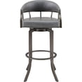 thumbnail image 2 of Edy Swivel 30" Mineral Finish and Gray Faux Leather Bar Stool, 2 of 6