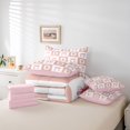 thumbnail image 6 of Erosebridal Girly Personalized Gifts 7 Pieces Bedding Comforter Set,Pink Grid Alphabet D Print Full Bedding Set For Kids,Reversible pink, 6 of 7