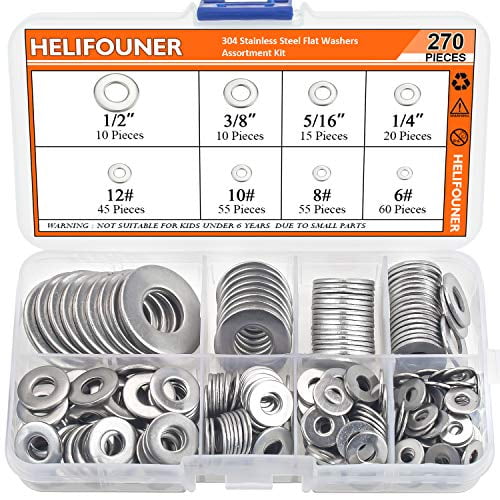 1/4 Washers 5/16 & 3/8 Lock nuts Flat Stainless Nut & Washer assortment #10 