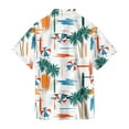 thumbnail image 5 of QHRMKOG Mens Shirt Relaxed Fit Tropical Print Short Sleeve Hawaiian Shirts Light Holiday Button Down Beach Shirt Summer Fashion Shirts White 2XL, 5 of 6