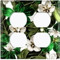 thumbnail image 3 of Metal Light Switch Plate Cover Plant Leaves White Flowers FLW051, 3 of 13